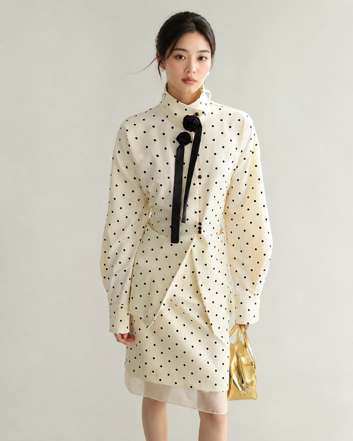 ドット柄シャツ