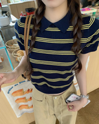 ネイビー ポロニット